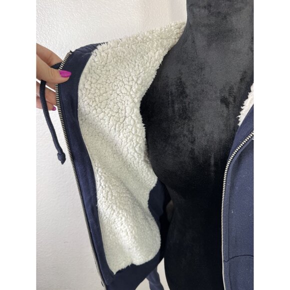 Abercrombie & Fitch‎ Womens Small Navy Sherpa-Lined Hoodie - Picture 4 of 6